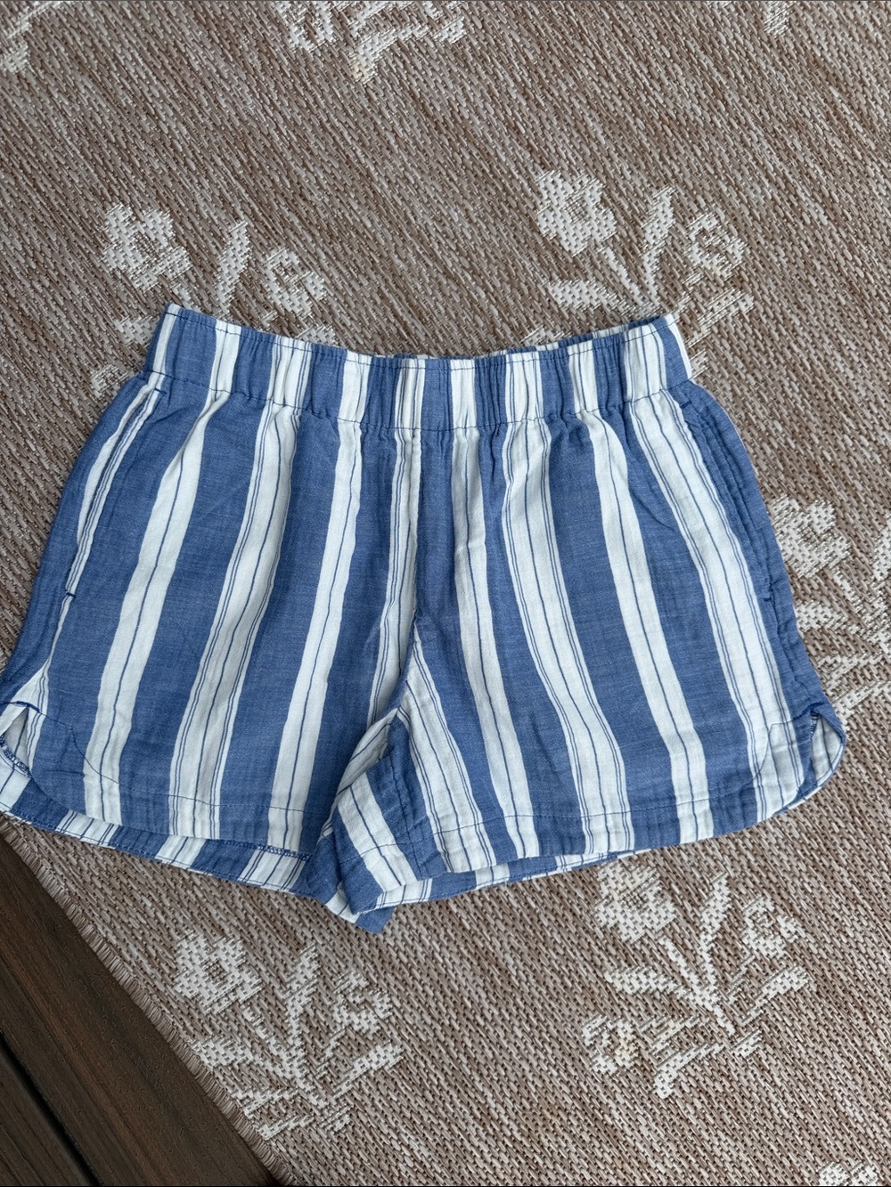 Old Navy Blue and White Striped Athletic Shorts